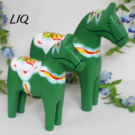 Decorazione Cavallo Svedese Tradizionale Figurine Trojan Dala Dipinte a Mano Statua in Legno Massiccio Ornamento Decorativo Rustico da Tavolo per Casa Fattoria