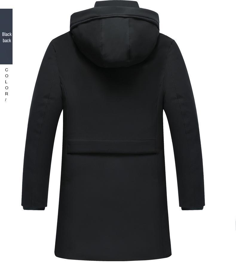 Men's Mid-Length Winter Down Cotton Jacket - Thick, Warm, Casual Coat