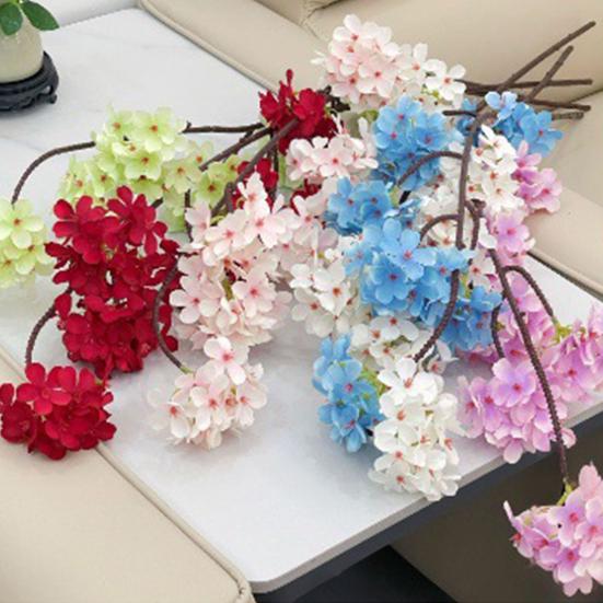 Artificial Pear Blossom Branches Fake Silk Long Stem Plum Peach Plants for Spring Indoor Party Wedding Home Table Decoration