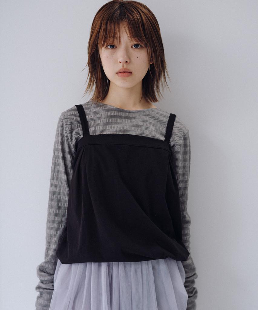 Ohesio Two-Way Shirring Sleeveless, Black