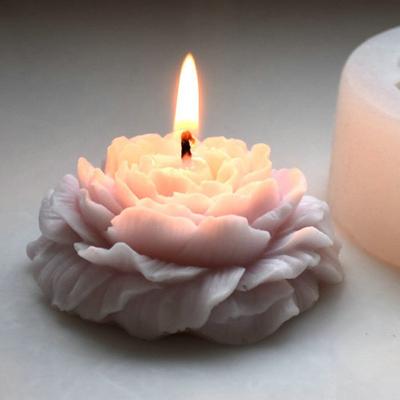 Kuchenform, leicht zu entformen, bequeme Reinigung, wiederverwendbar, dünn und weich, Aromatherapie-Silikon, große Pfingstrosen-Kerzenform, Haushaltsbedarf
