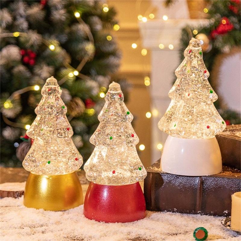 Exquisite LED Christmas Tree Ornament Luminous Tabletop Tree Shaped Decor 2024 New Year Gift for Party Decorations