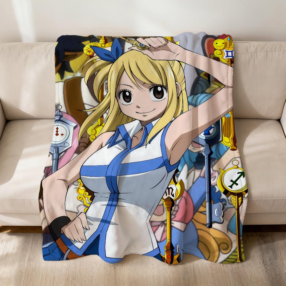 Anime Kawaii Cute L-Lucy H-Heartfilia Flannel Soft Warm Plush Blanket Sofa Living Room Pet Hogar Bedroom Gift Home Car Portable
