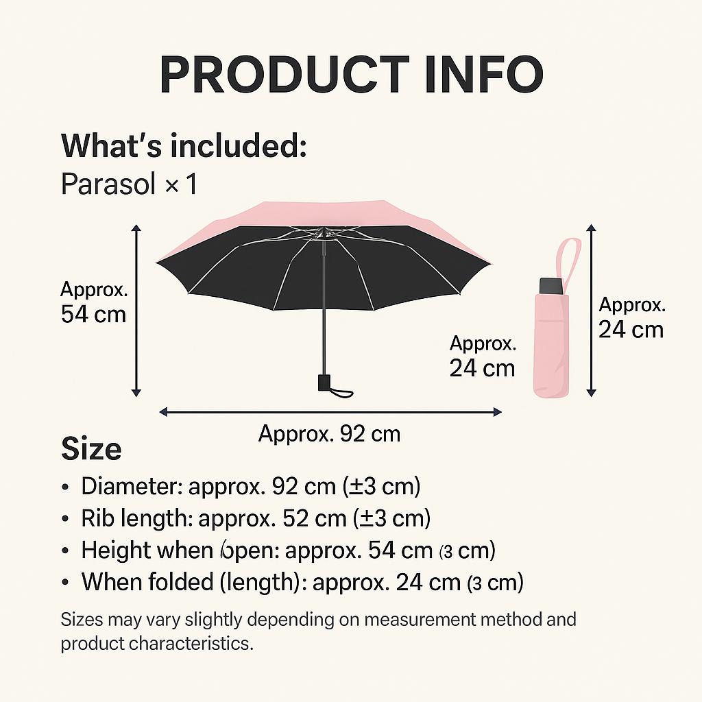 UV-Detecting Blackout Umbrella - 52cm Pink