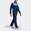 Adidas Tracksuit Color Block Stand Collar Zip Up Jacket And Straight Leg Pants Casual Sports Set Men Tracksuits Dark-Blue CD6603