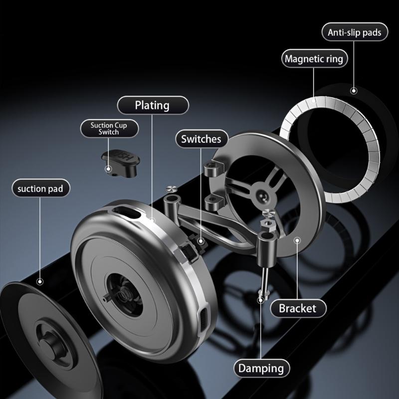 Portable Secure Magnetic Car Phone Bracket Holder with Vacuum Suction for Navigation Video Calls Safe Driving Experience