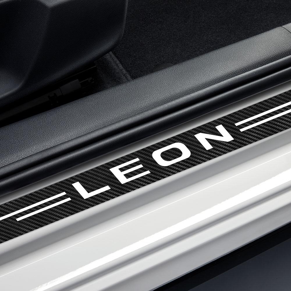 Car Door Sill Stickers Threshold Protector Auto Decoration Tuning DIY Trims Decal Accessories For Seat Leon Ibiza Arona Ateca