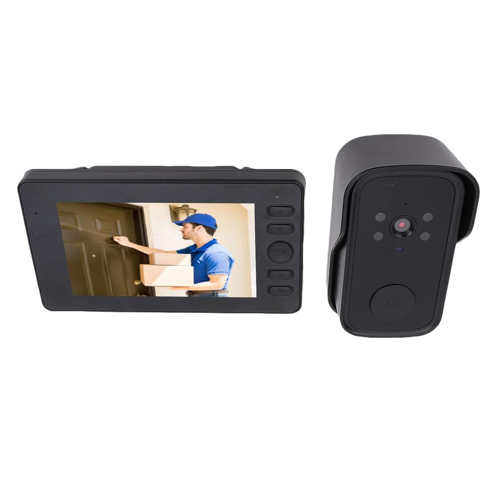 WiFi Video Doorbell with 4.3 Inch Display 1080P Wide Angle Fish Eye Lens Video Doorbell Camera Intercom System with