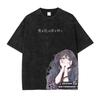 Japanisches heißes Anime-T-Shirt mit duftender Blume, die Würde ausstrahlt, Oversized, Unisex, heißes Produkt, weich, hohe Qualität, gewaschenes Vintage-T-Shirt