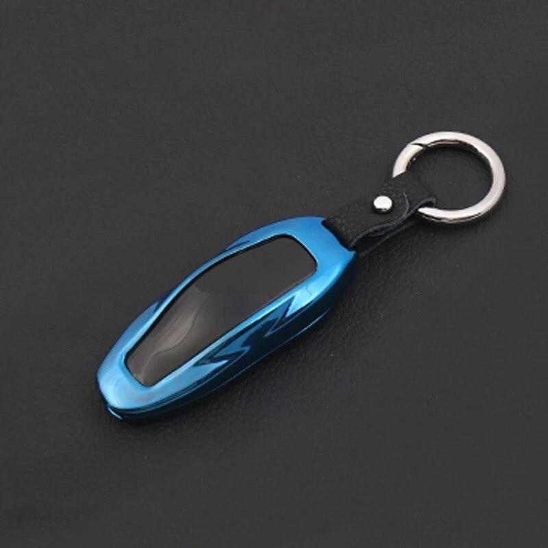 

My Good Car цветной чехол для ключей из цинкового сплава, набор ключей, чехол для Tesla model S, автомобильные аксессуары синий