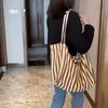 Large Capacity Canvas Bag for Women Fashion Striped Shoulder Bag New Top-handle Bag Travel Bag Shopping Tote