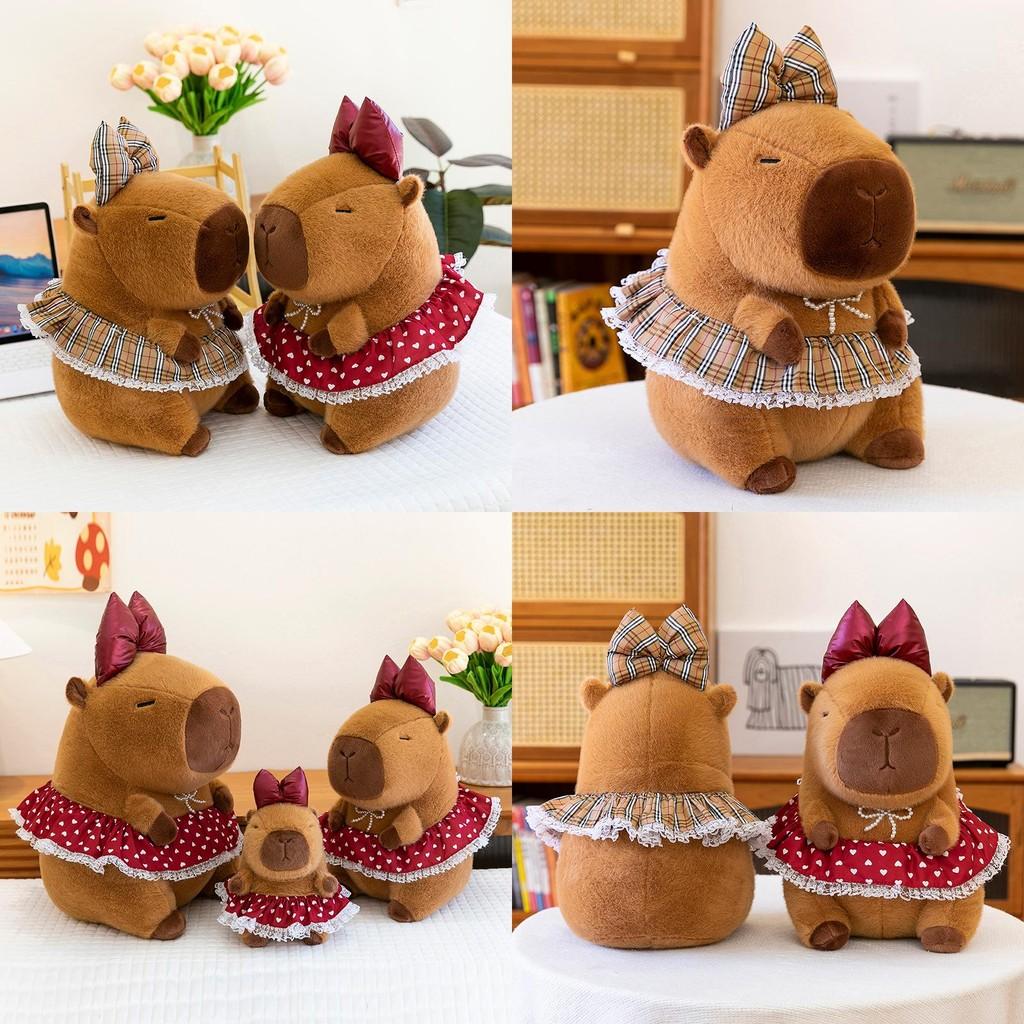 Capybara Bowknot Flower Skirt Design Doll Animal Plush Toy Kids Gift Birthday