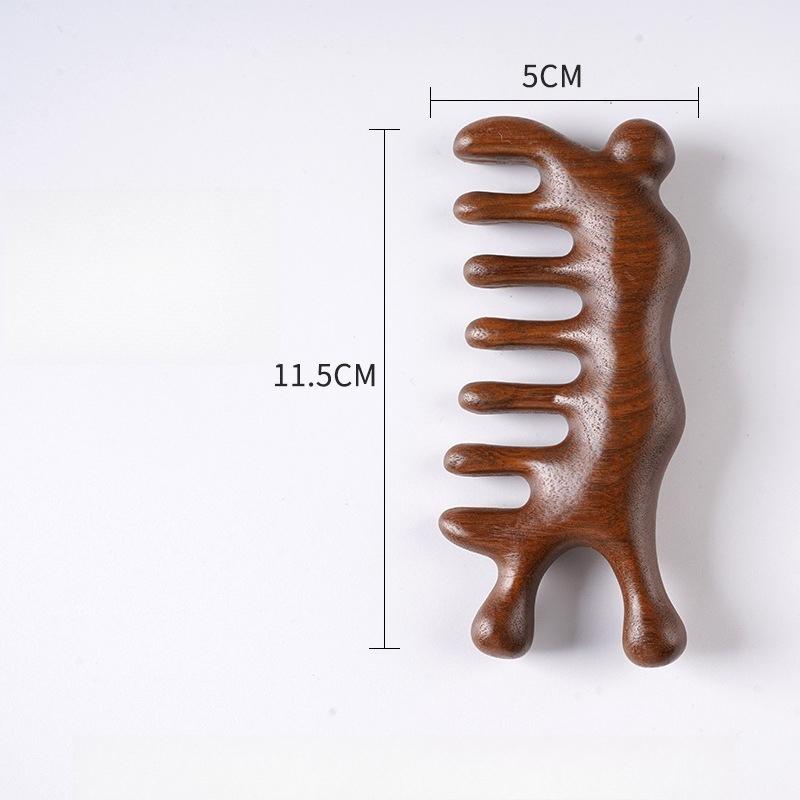 1pcs Golden Sandalwood Scalp Massage Comb Set Anti-Static Wooden Comb for Head Relaxation & Daily Hair Care