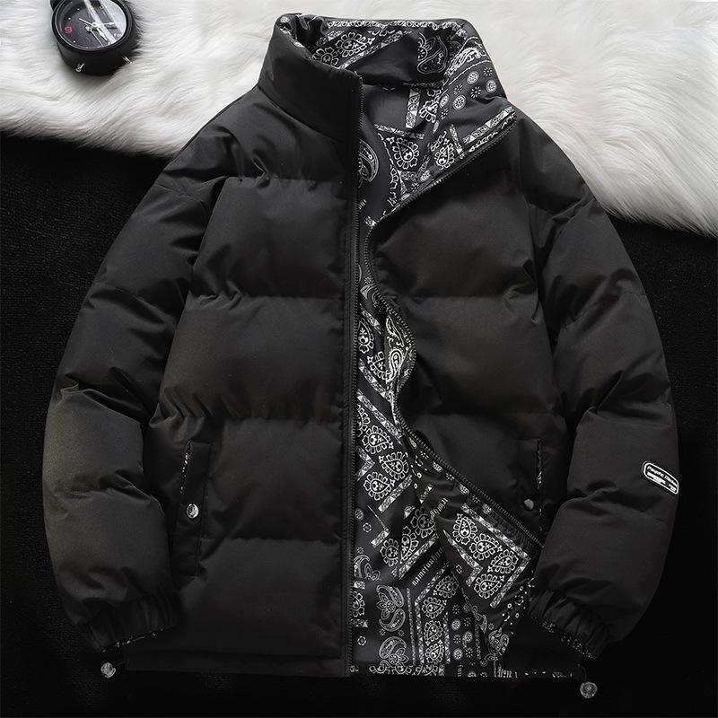 Cotton Clothes Men's Autumn and Winter Velvet Thermal Stand-up Neck Cotton-padded Jacket