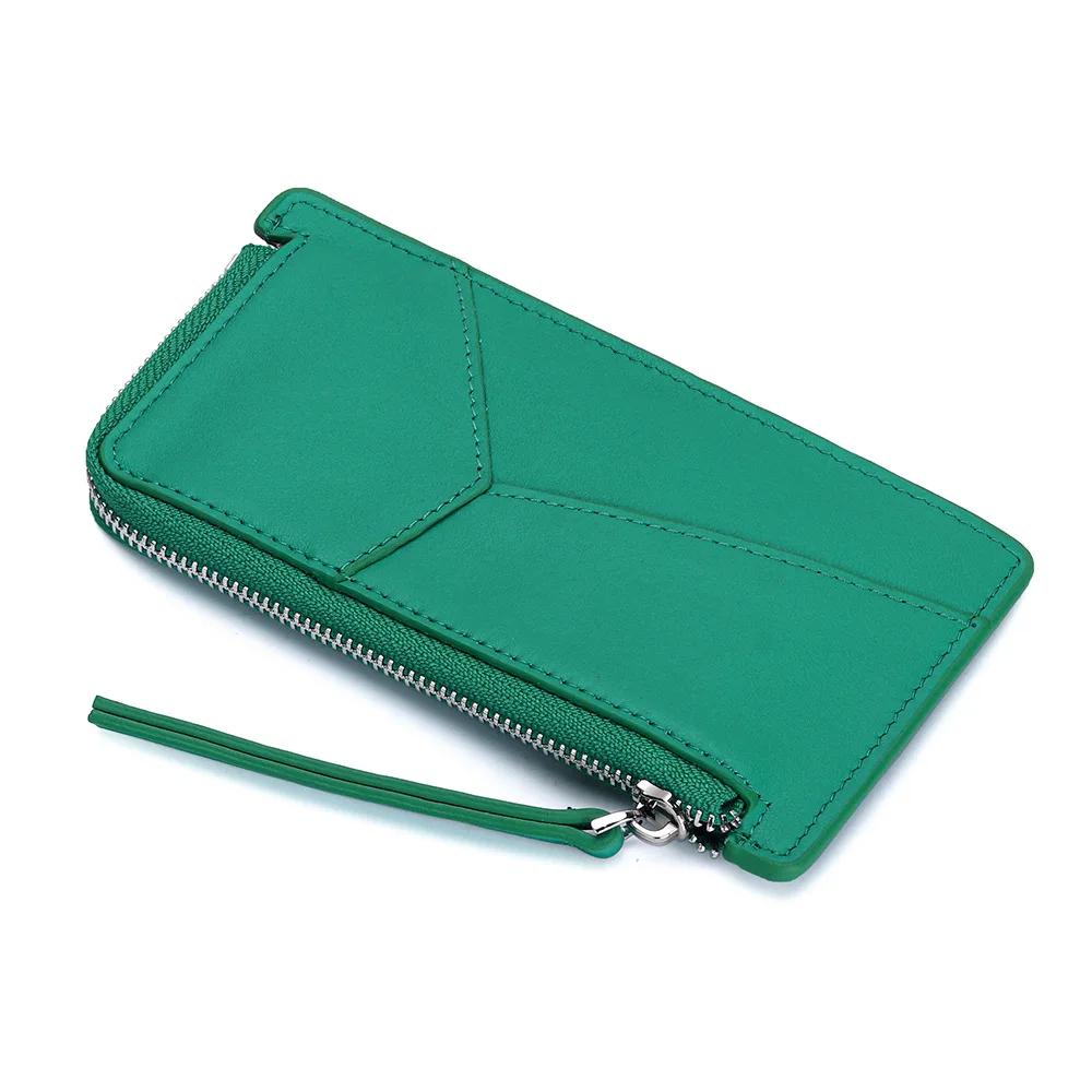 

Genuine Leather Women s Wallet Fashion Zipper Solid Color Coin Purse Short Style Card Bag Women Multi-slot Short Small Wallet