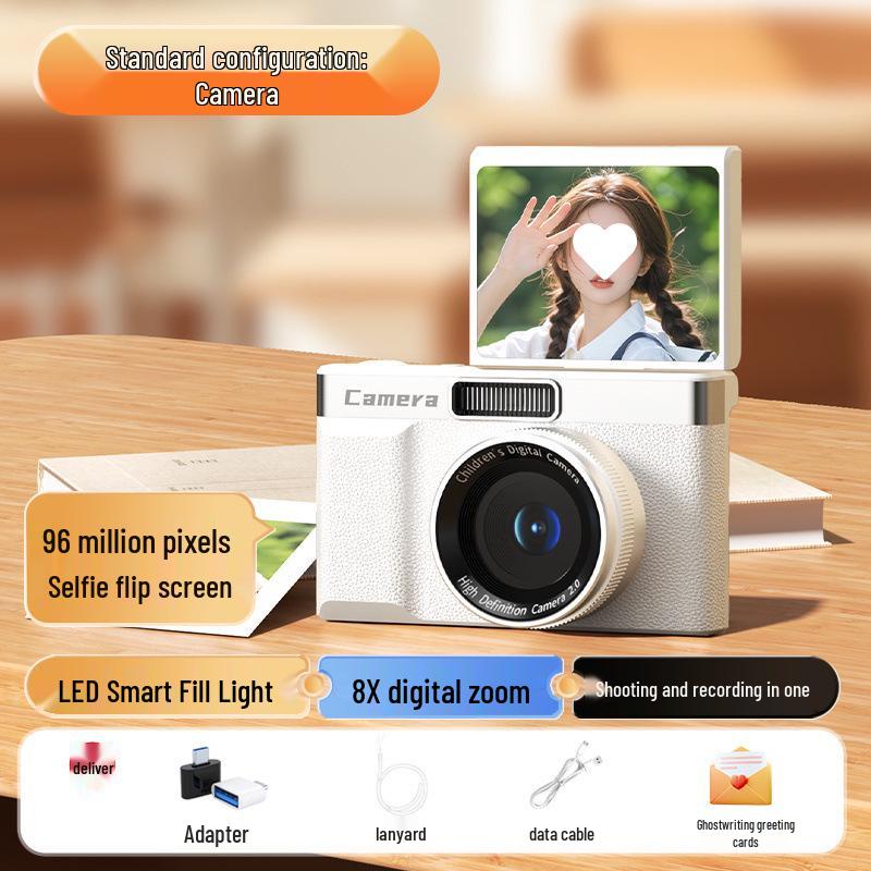 100MP Dual-Lens Retro Digital Camera for Students - Affordable High-Definition Photography