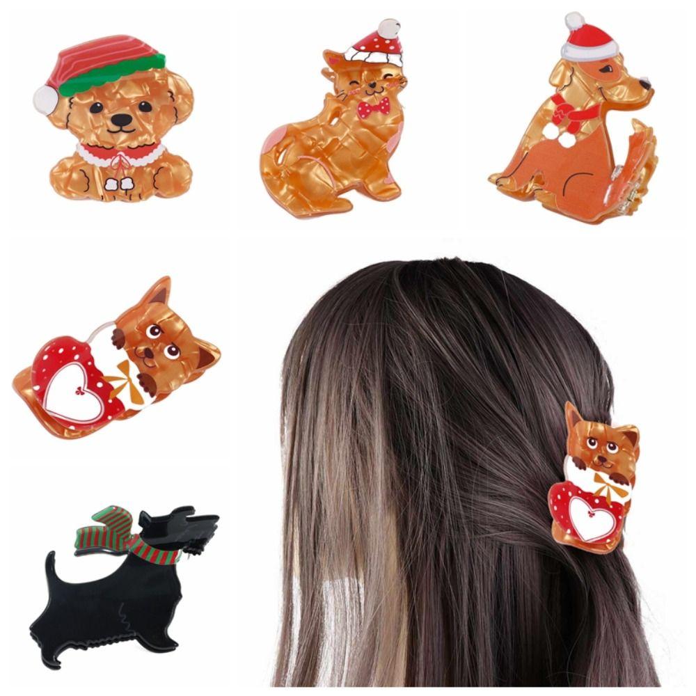 PVC Cat Hair Clip Puppy Christmas Shark Clip Cute Animal Dog Hair Claw  Festival