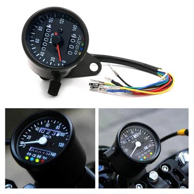 Universal Motorcycle Speedometer Odometer Gauge Double Speed Meter with LCD Indicator Vintage Modification Meter