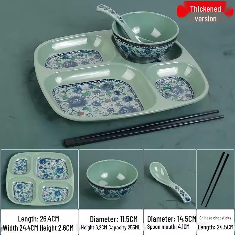 Four-Grid Melamine Divided Lunch Tray