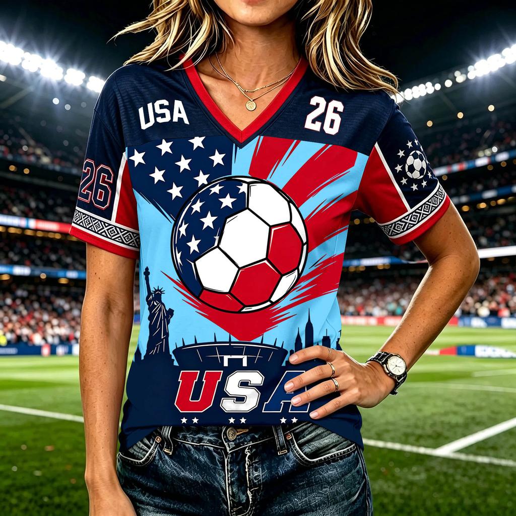 Women's Fashion Casual Letter Print Short Sleeve T-Shirt Top