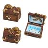 Retro Treasure Chest Creative Monster Magic Box Resin Vintage Stash Box Secret Storage with Lock Dice Holder for Home Decoration