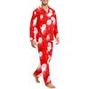 Herren Langarm Button-Down Pyjama-Set Weiche Nachtwäsche für Komfort zu Hause
