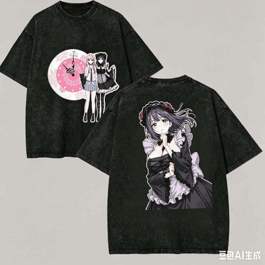 Popular Anime 'My Fashion Idol' T-Shirt, Marlin Fashion Washed Loose Short Sleeve