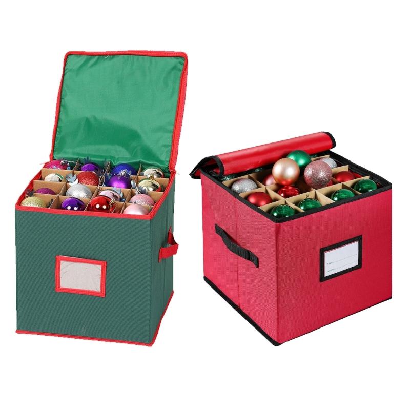 Foldable 64 Compartment Organizers Box Waterproof Oxfords Cloth for Christmas Light Storage