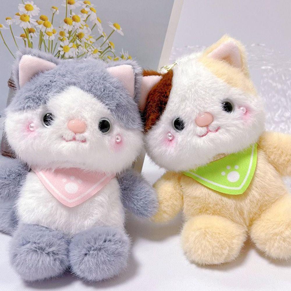 Cartoon Douding Cat Doll Figures Soft Cat Doll Pendant Cat Plush Doll Keychain  Christmas Gift