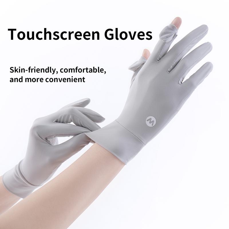 Unisex UV Protection Sunblock Gloves - Women Man Full Finger Sunscreen Gloves Touchscreen Gloves for Driving Hiking Riding