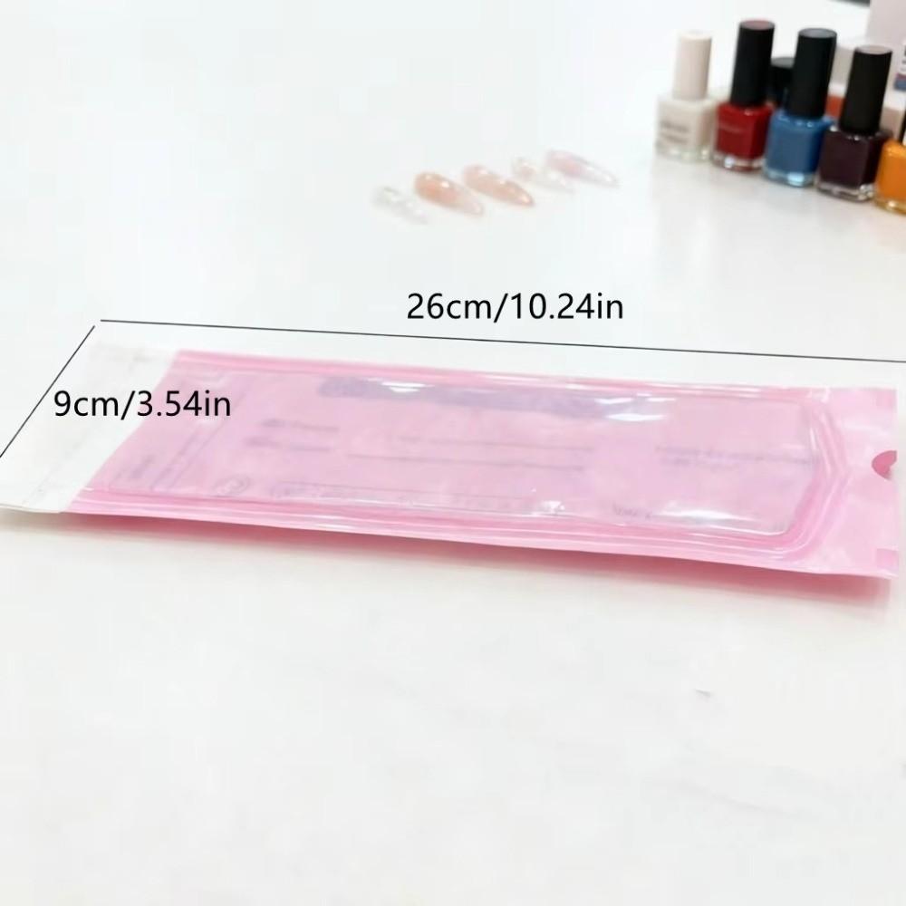 100PCS Pink Nail Clean Sterilizing Bag Disposable Clean Bags Sterilizing Bags For Nail Care