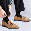 Men'S British Breathable Hair Stylist New British Style Beanie Shoes Fringed Leather Shoes 24262-R
