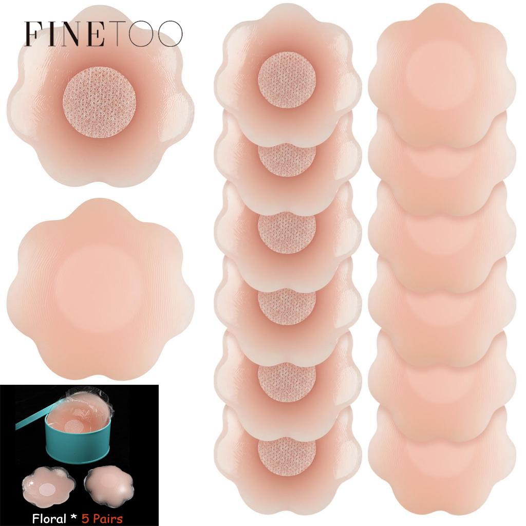 

FINETOO 5 пар Женские щитки сосков Многоразовые адгезивные бюстгальтеры Для сосков Патчи для женщин Нижнее белье Бюстгальтеры