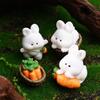 Easter Cute Rabbit Figurine Carrot Fairy Garden Potted Plant Mini DIY Ornament Garden Micro Miniature Landscape Decoration Craft