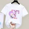 K Pop Demonjegere Barn Bomulls-t-skjorte Tegneserie Bokstav A-Z Kortermet T-skjorter Jenter Fritid Rund hals Topp Sommer Barneklær