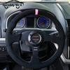Spceddy MCX Pink Suede Steering Wheel 13inch 330mm 14inch 350mm Flat Racing Sport Real Leather Steering Wheel Universal