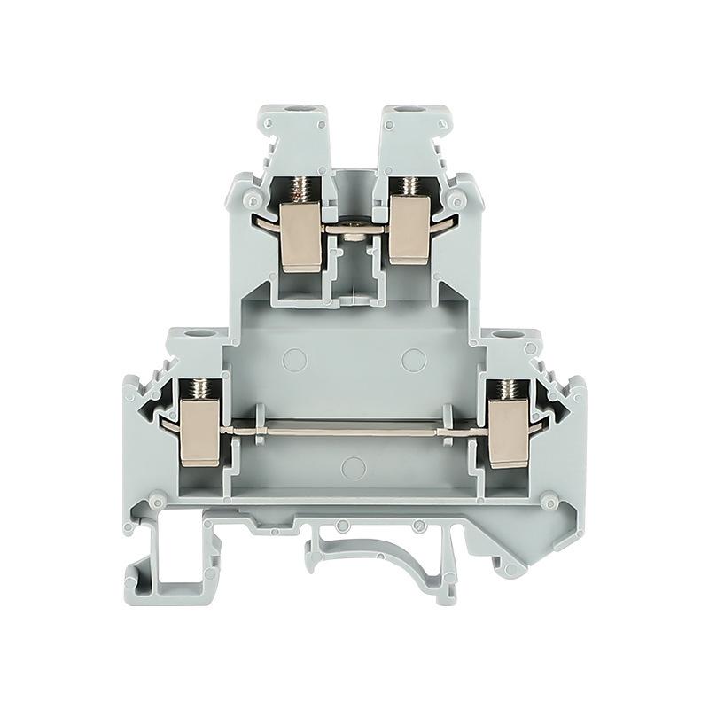 Chaoda UKK3 Copper Flame-Retardant Rail-Mounted Double-Layer Terminal Block 2.5mm Double-In/Out Terminals