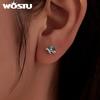 WOSTU 925 Sterling Silver Mini Green Turtle Stud Earrings For Women Girl Daugther Party Jewelry Holiday Gift S925 Pendientes