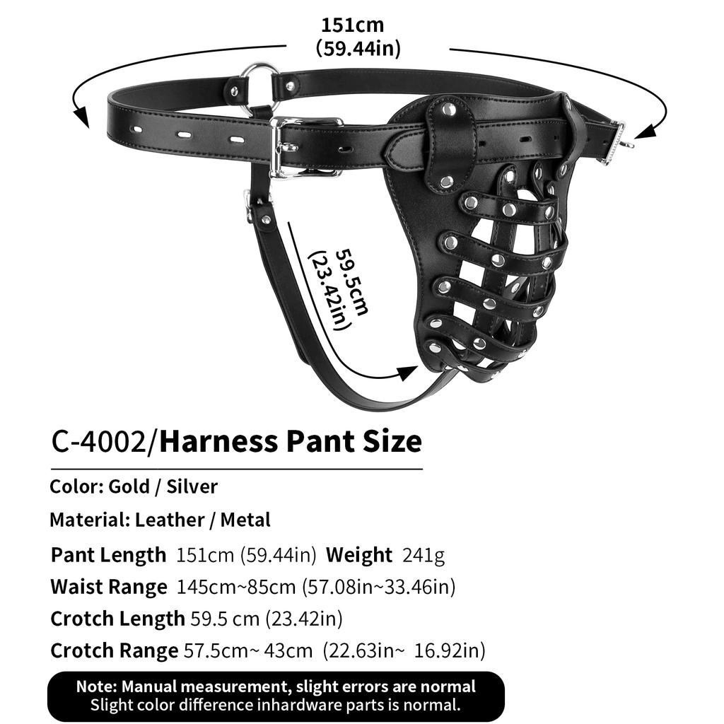 FUNSM Leather Chastity Pants Male Chastity Device Penis Cage Leather Underwear Penis Lock Cock Cage Sexy Toy for Men
