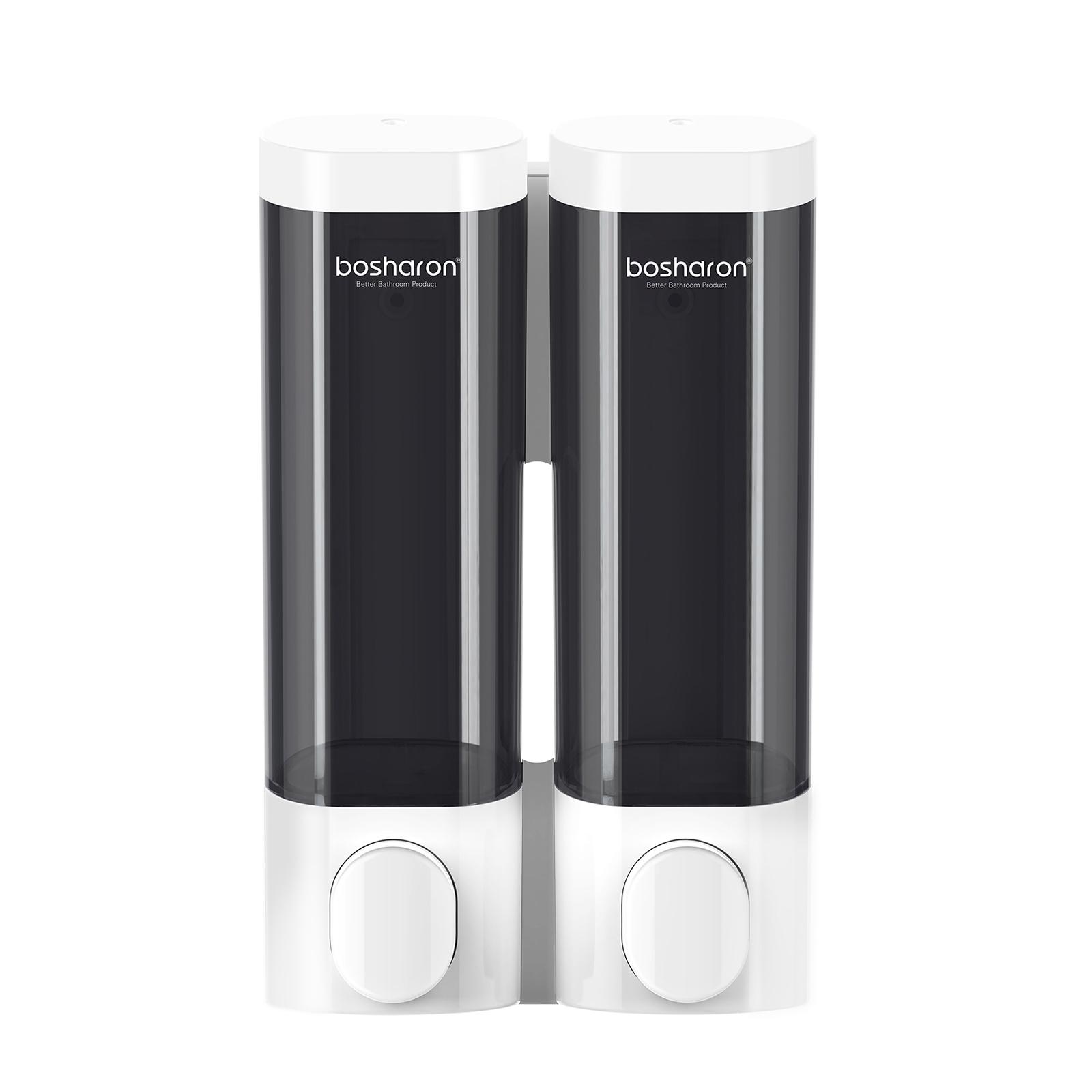 

Настенный дозатор мыла для душа, шампуня и кондиционера, аксессуары для ванной комнаты, 2 × 300 мл белый