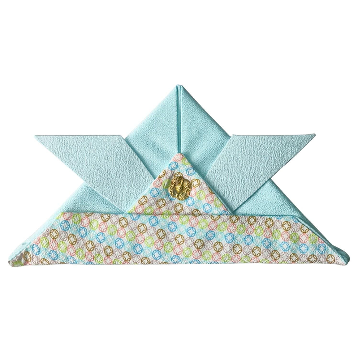 

May Chirimen Wearable Origami Light Blue Doll, Kabuto, Kabuto, Kabuto, синій