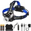 Super Brigh LED Induction Headlamp USB Rechargeable Headlight Aluminium Alloy Outdoor Waterproof Head Lamp High Lumen Head Torch