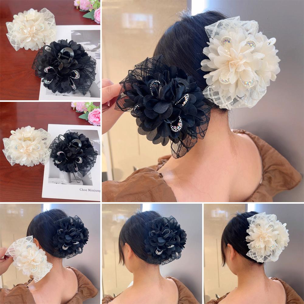 Quasten Haarspange Blume Hai-Klammer Elegante Krabben-Haarspangen für Damen Süße Mode