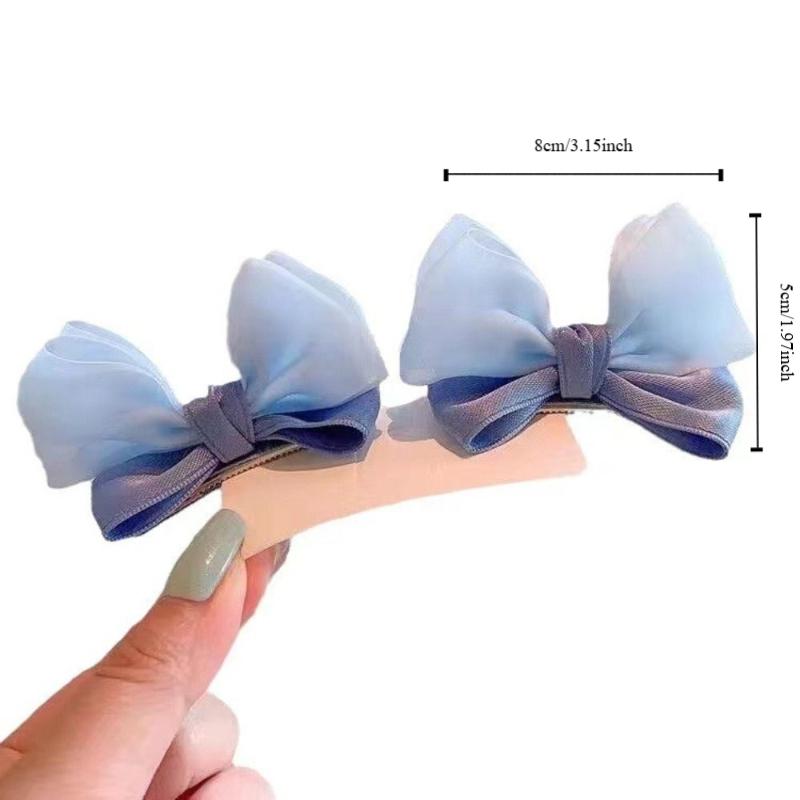 2 PCS Bowknot Bow Hairpins Candy Color Headwear Fashion Hair Accessory  Baby