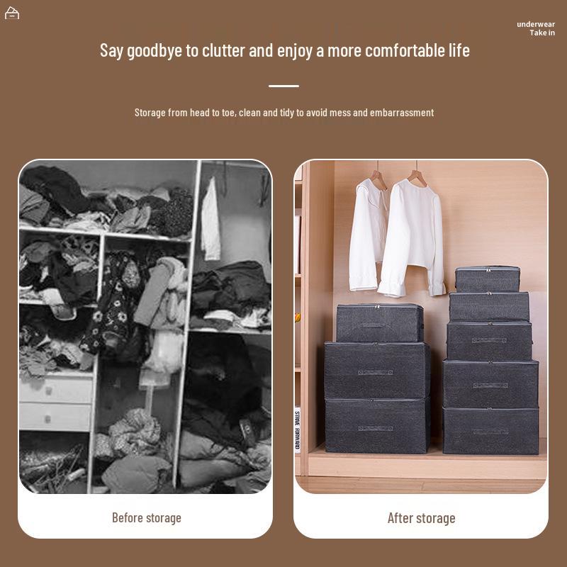 Large Capacity Foldable Storage Box with Soft Lid: Portable Organizer for Household and Document Storage