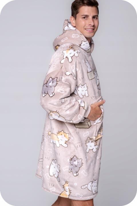 Decke Hoodie Oversize Warm Dicke Deckenhoodie 2in1 XXL Kätzchen Pelztier [Kb-W1]