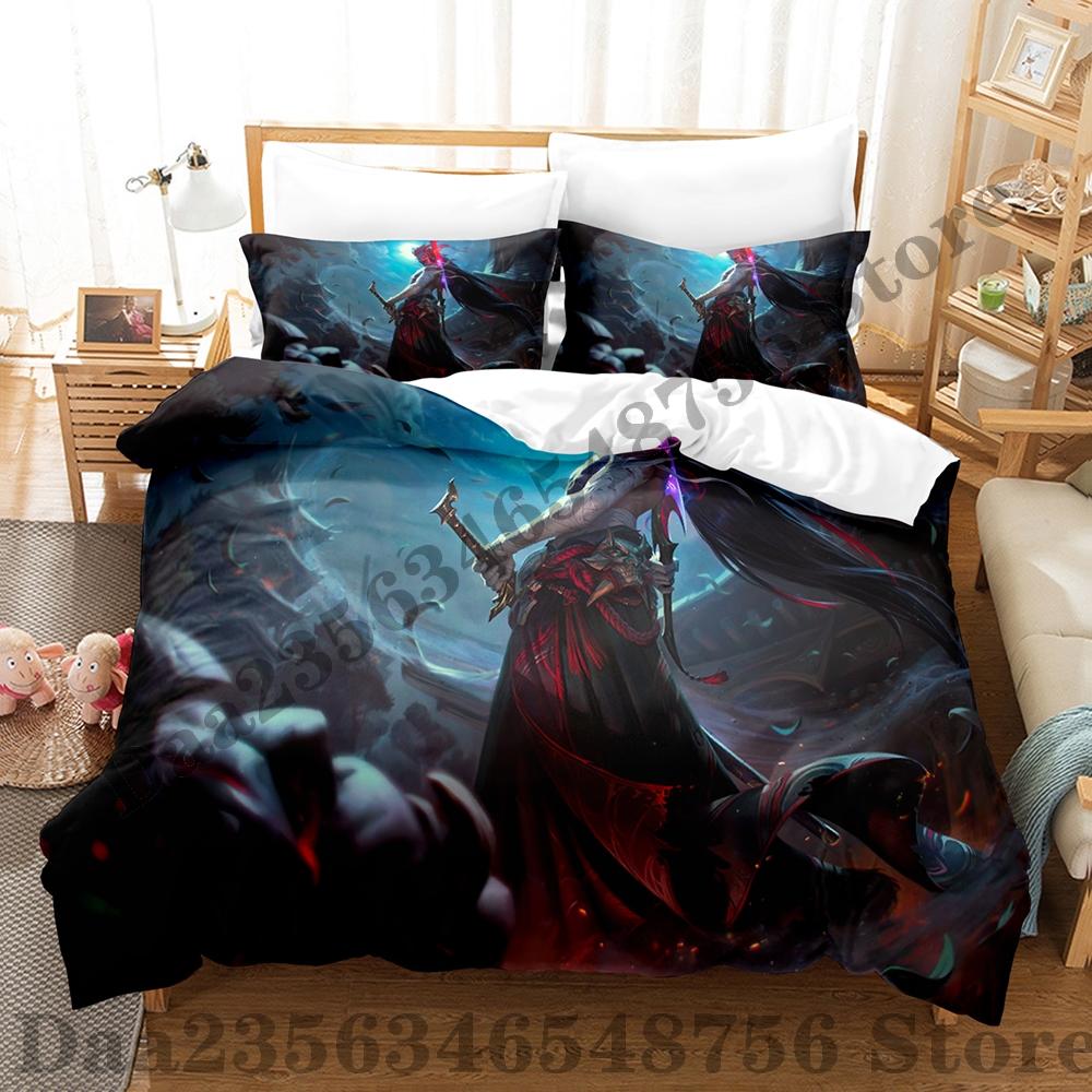 Game The Unforgotten Yone Bedding Set Single Twin Full Queen King Size Bed Set Adult Kid Bedroom Duvetcover Sets Bed Sheet Set