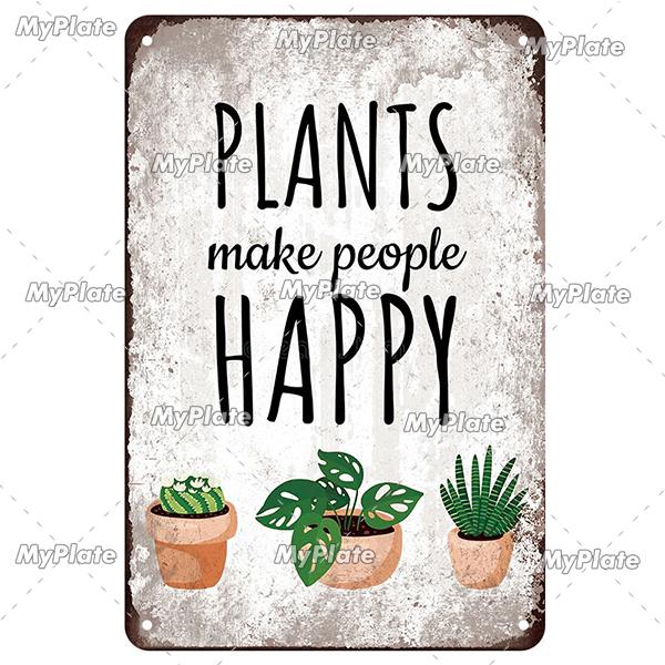 [MyPlate] Vintage Garden Retro Poster Plant Flowers Metal Sign Plate Tin Sign Wall Crafts Decor For Home Plaque Decoration Gift