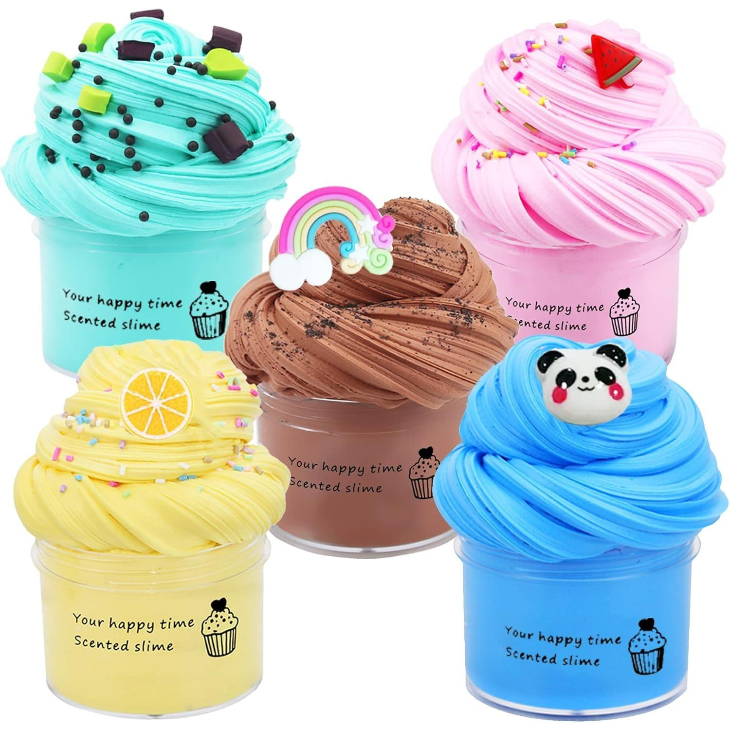 

5 Pack Butter Slime Kit,Birthday Gifts for Kids,Party Favors for Girls and Boys,Non-Sticky,Super Soft Stress Relief Toy M5