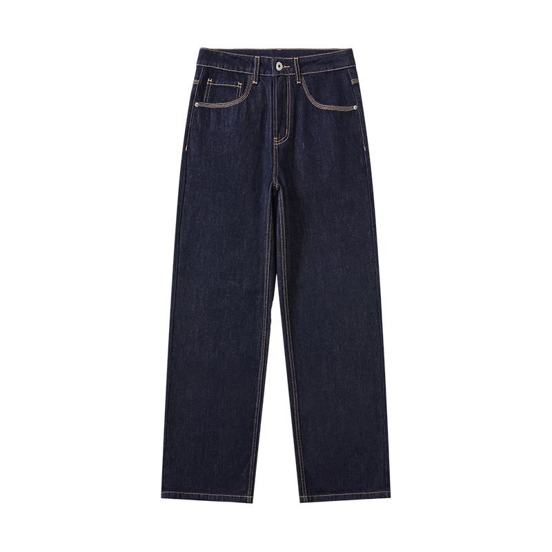 Jeans men's autumn new American retro cleanfit loose wide-leg casual straight long pants